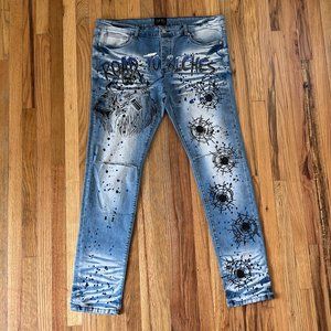 GFTD LA Mens Road to Riches Medium Blue Denim Jeans - NWT